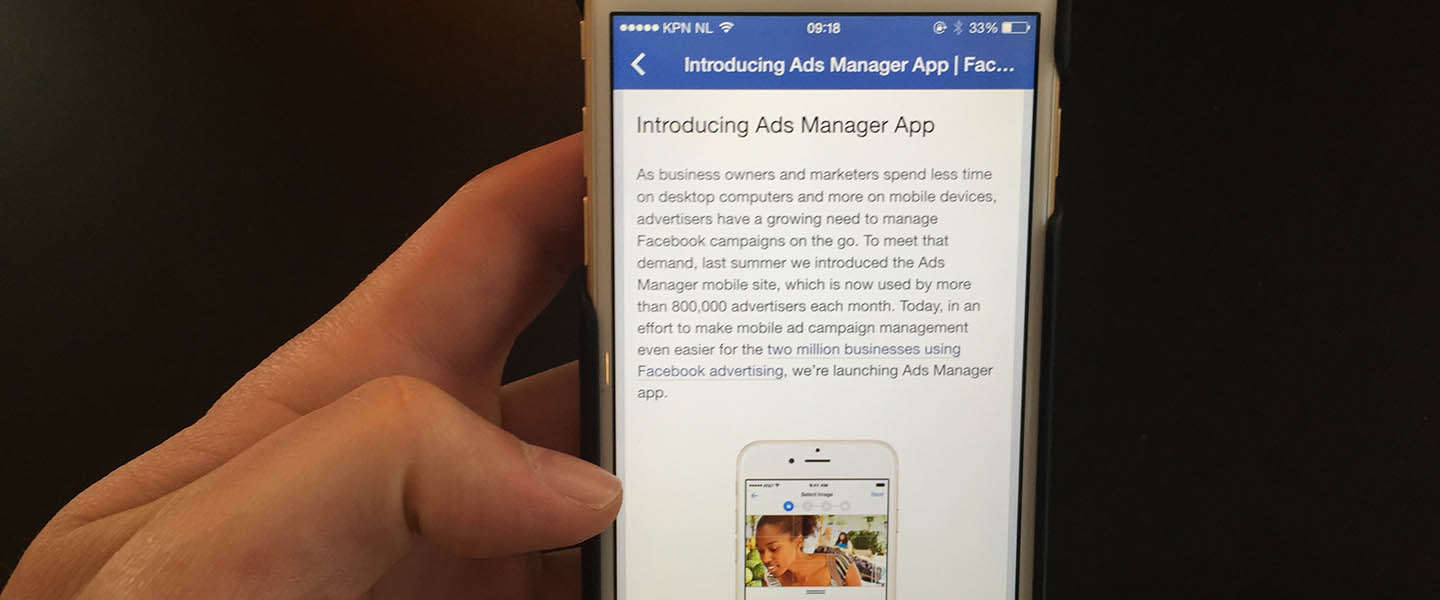 Facebook lanceert App voor beheer van Facebook Ads