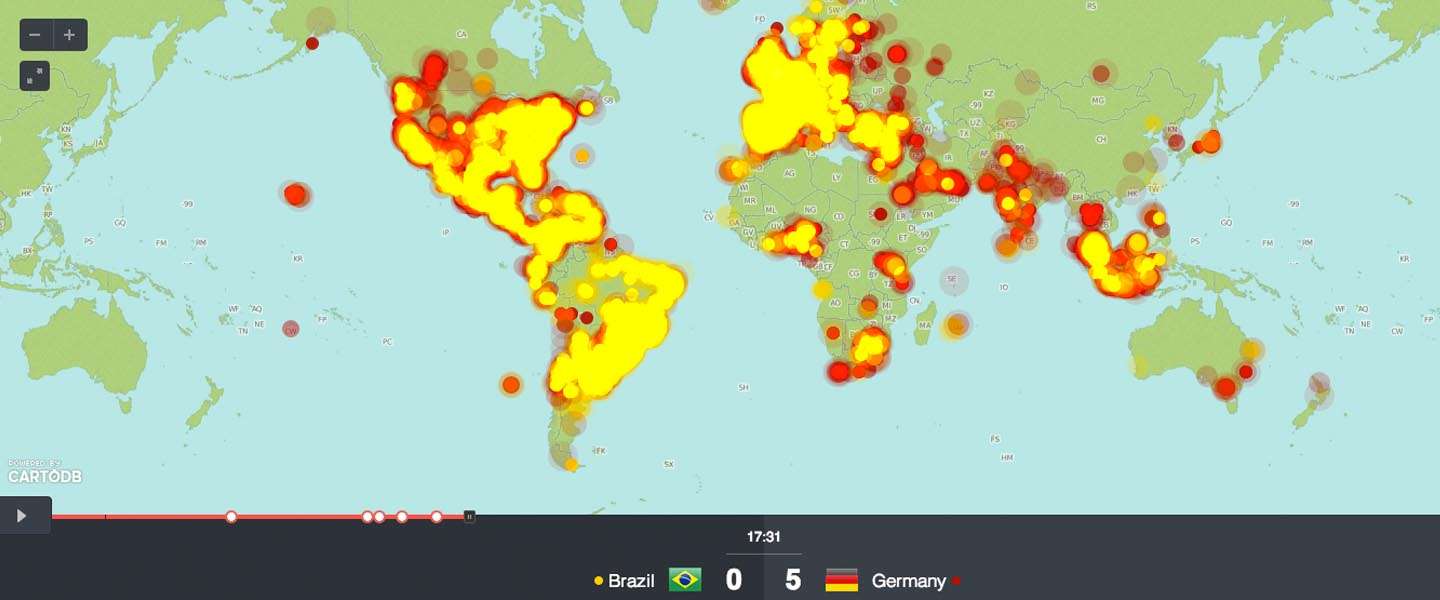 7-1 nederlaag van Brazilië verbreekt het aantal tweets per minuut (TPM) record