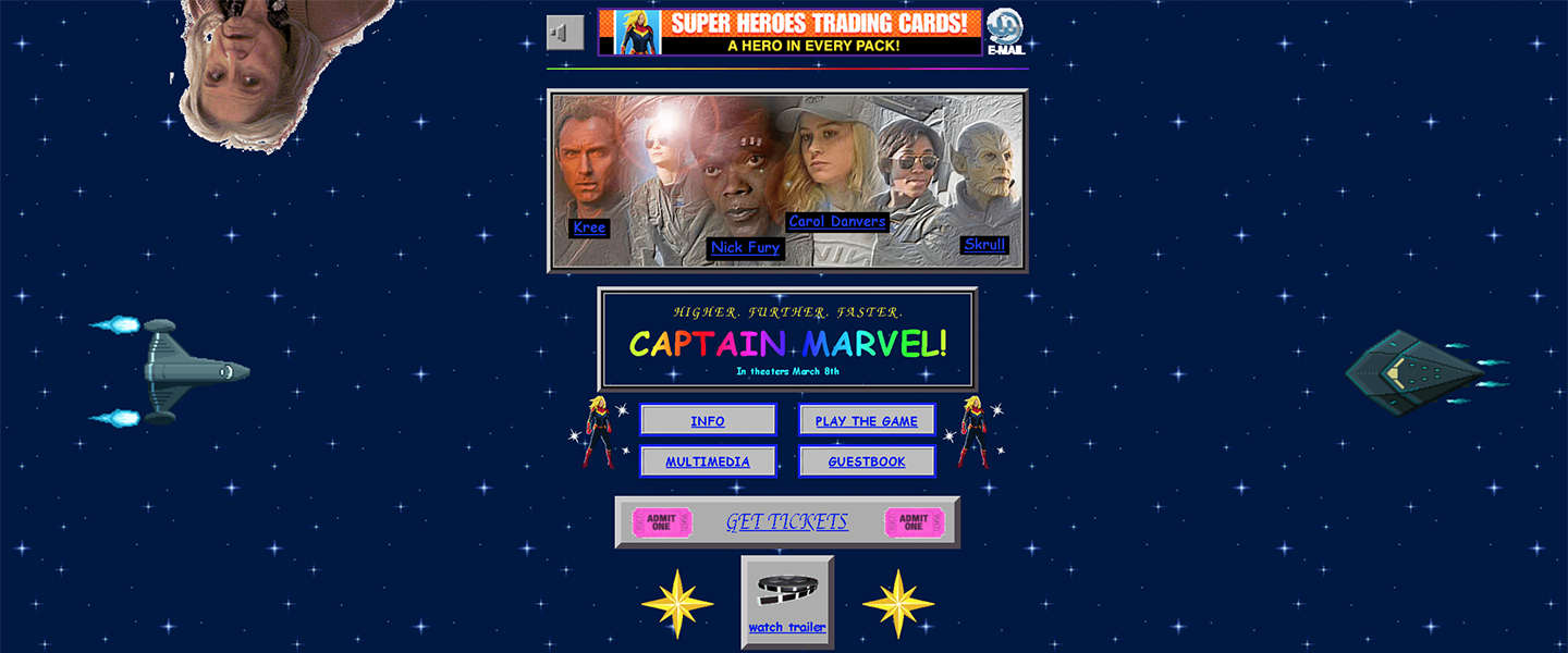 Geheel in stijl: een jaren '90 website voor Captain Marvel