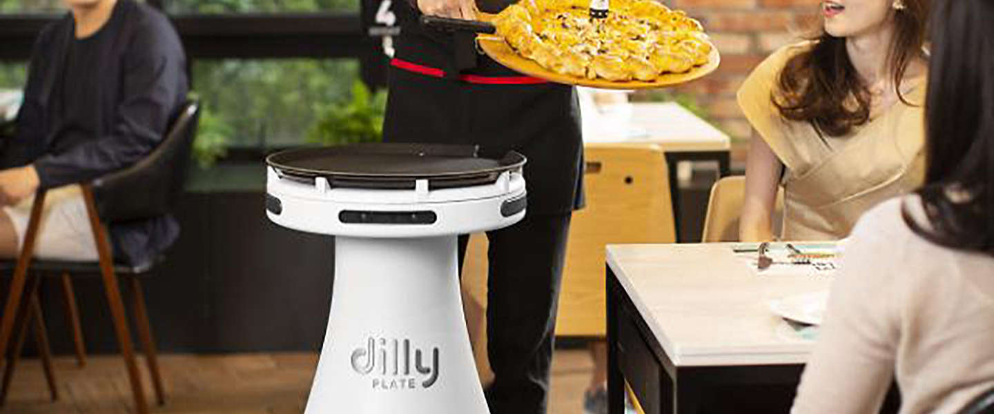 Deze robot werkt bij de Pizzahut in Zuid-Korea!