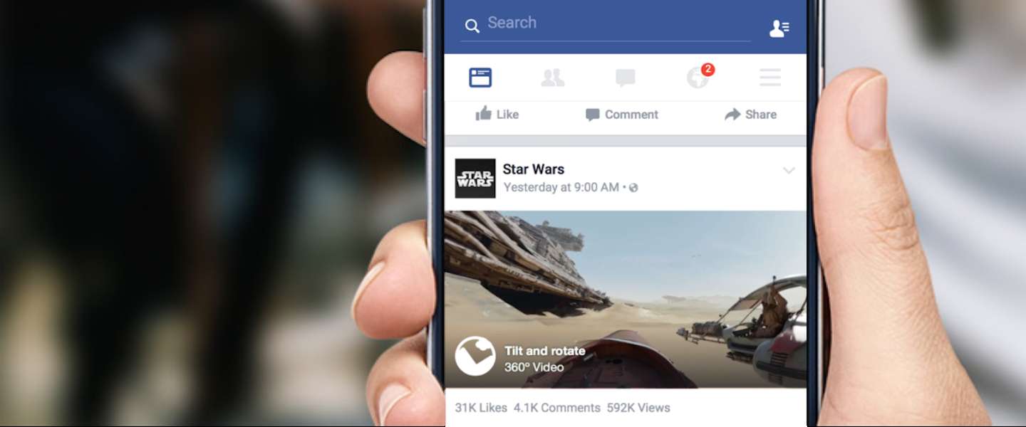 Facebook ondersteunt 360 graden-video's