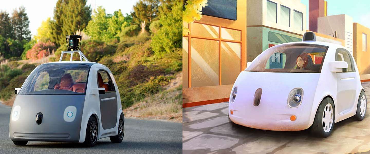 Prototype van Google's zelfrijdende auto heeft geen stuur, gas- of rem-pedaal