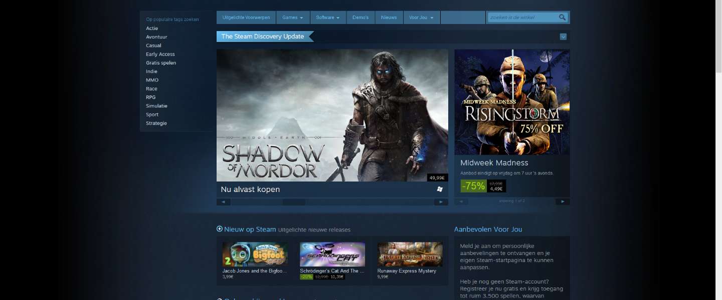 Steam krijgt volledig redesign van winkel