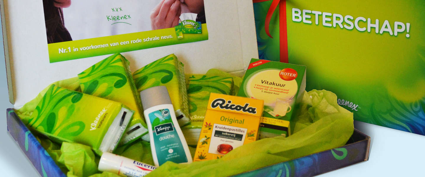 Kleenex geeft verkoudheidspakket weg aan de arme snotteraars