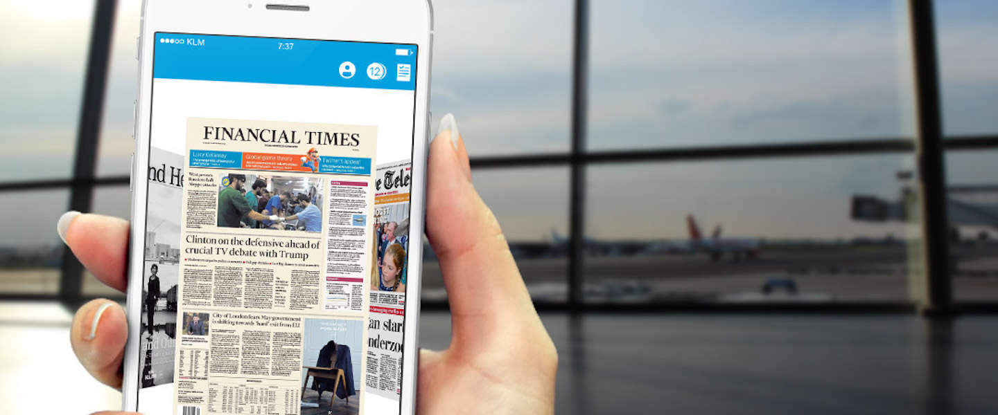 Offline kranten lezen op je smartphone tijdens KLM vluchten