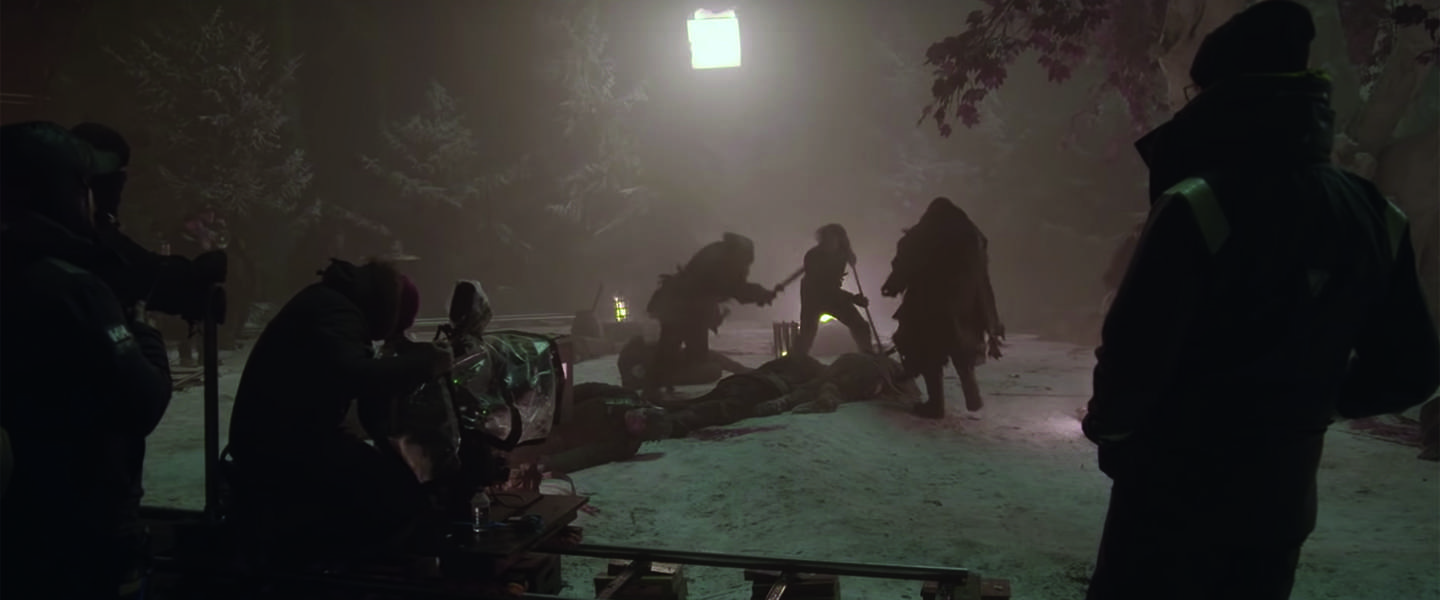 Behind the scenes bij het filmen van Game of Thrones - The Long Night