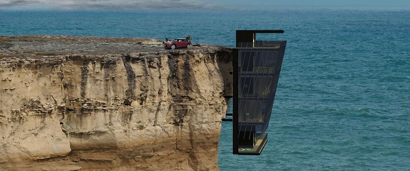 Bizar! Huis gebouwd aan wand van Australische Klif