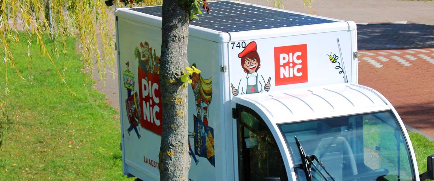 Online supermarkt Picnic introduceert bezorgwagens met zonnepanelen