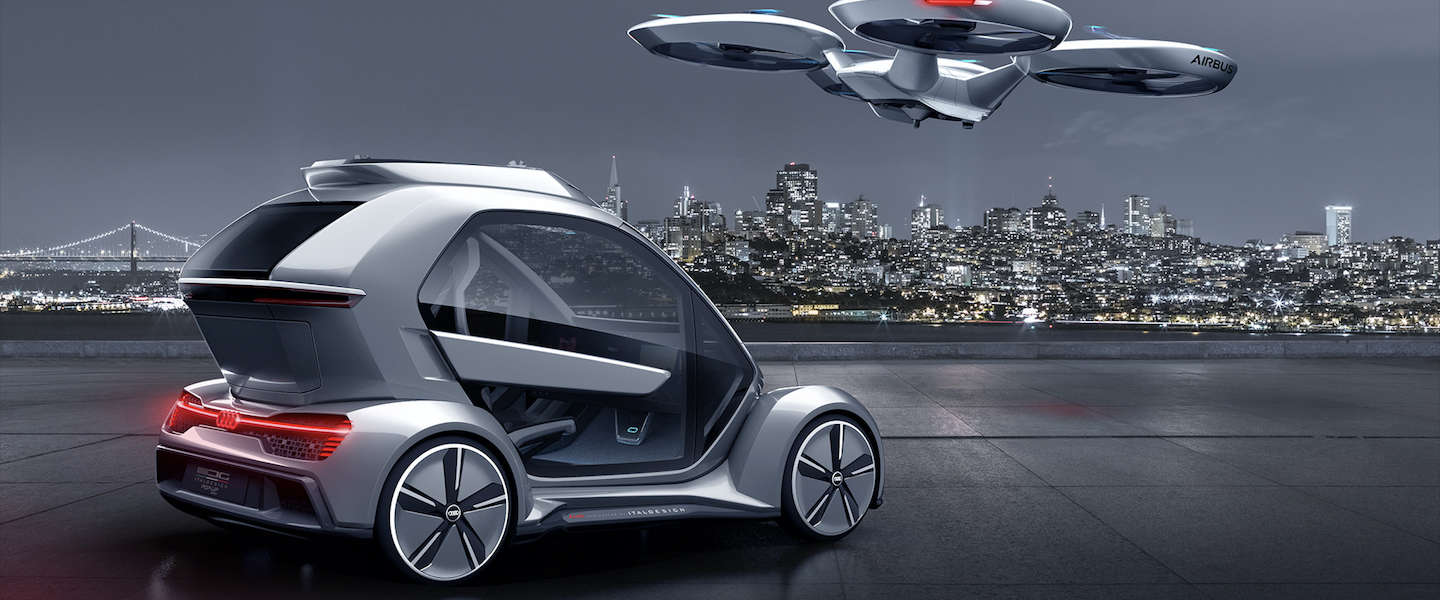 Pop Up Next transporter concept: Audi stopt met auto's want we gaan vliegen
