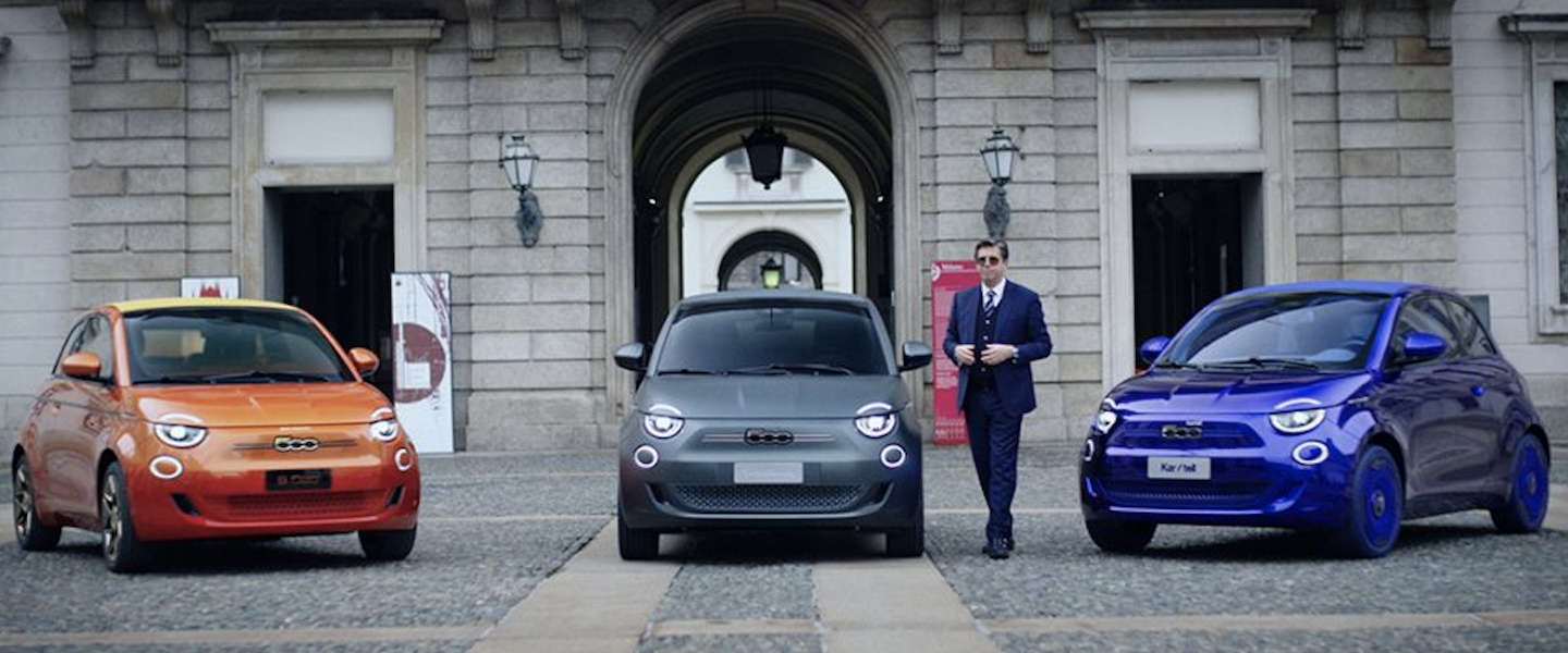 Drie exclusieve interpretaties van de New Fiat 500, door Armani, Bvlgari en Kartell