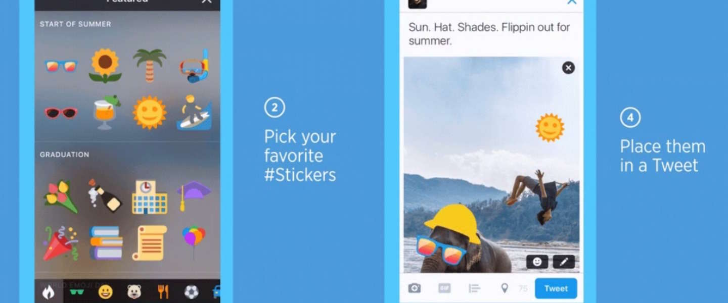 Twitter introduceert stickers op foto's à la Snapchat