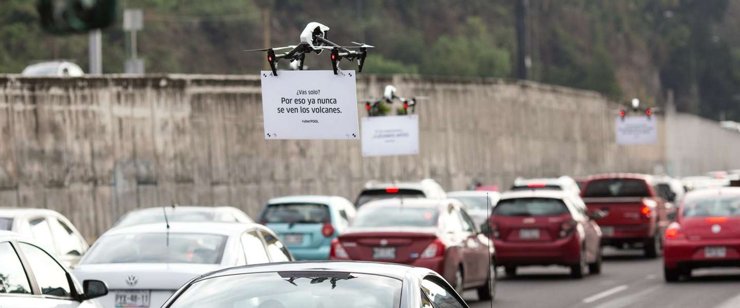Uber gebruikt drones om (anti)reclame te maken