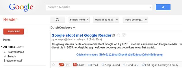Alternatieven voor Google Reader