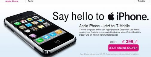 'Apple iPhone - Jetzt bei T-Mobile' 