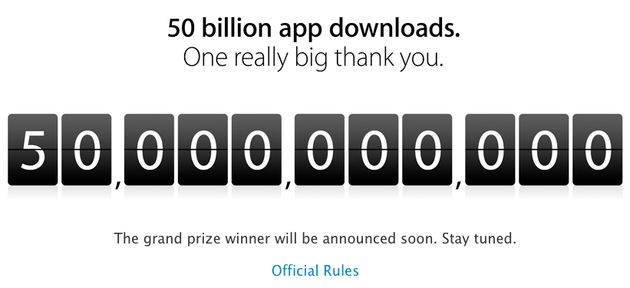 Apple's Appstore tikt de 50 miljard downloads aan
