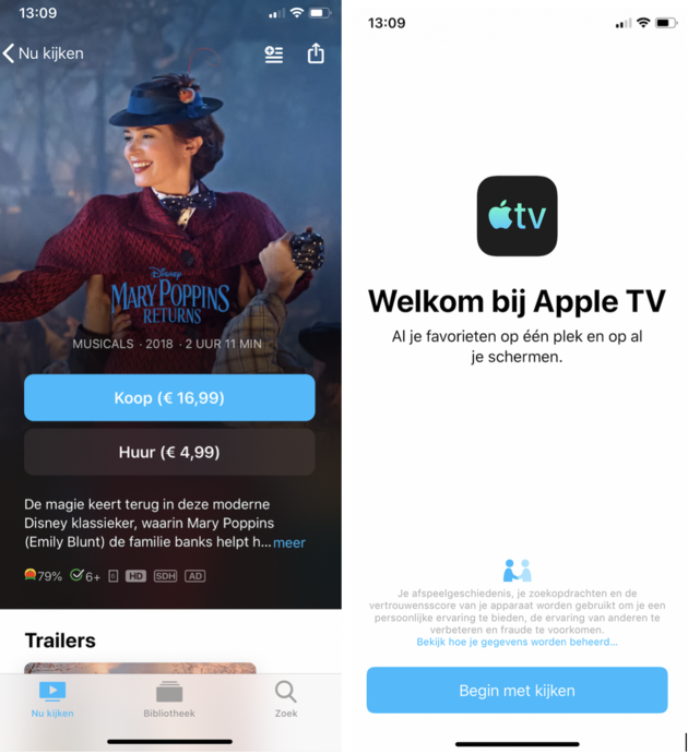 Apple TV voorbeeld films