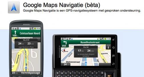 Bètaversie Google Maps Navigatie in Nederland