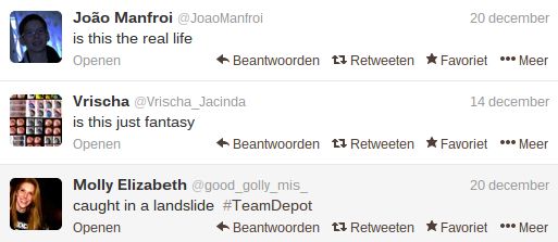 Bohemian Rhapsody op Twitter