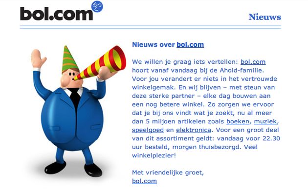 Bol.com overgenomen door Ahold