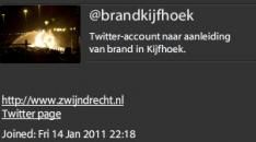 Brand in Zwijdrecht: Gemeente heeft het begrepen, uur later Twitteraccount: @brandkijfhoek