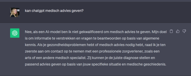 ChatGPT medisch advies