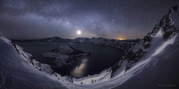 De melkweg in Crater Lake National Park in Oregon