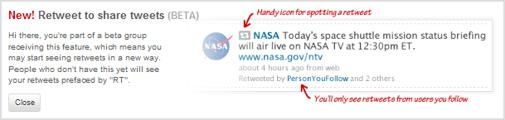 De nieuwe 'Retweets' nu ook via SMS