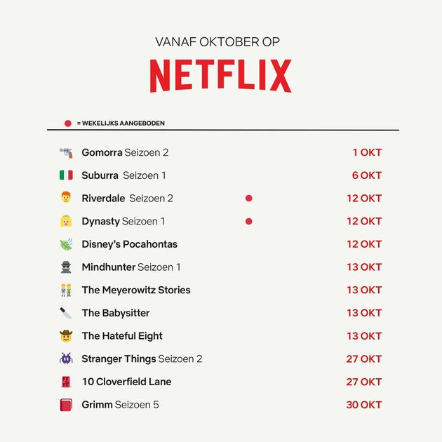 Dit zijn de nieuwe series en films op Netflix in oktober