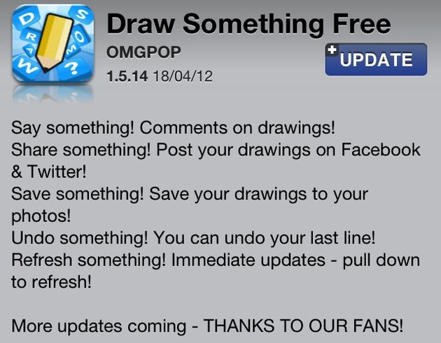 Draw Something update is nu beschikbaar