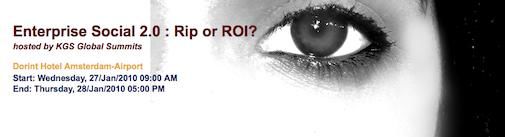 Enterprise Social 2.0 Rip of ROI met 1000 euro korting