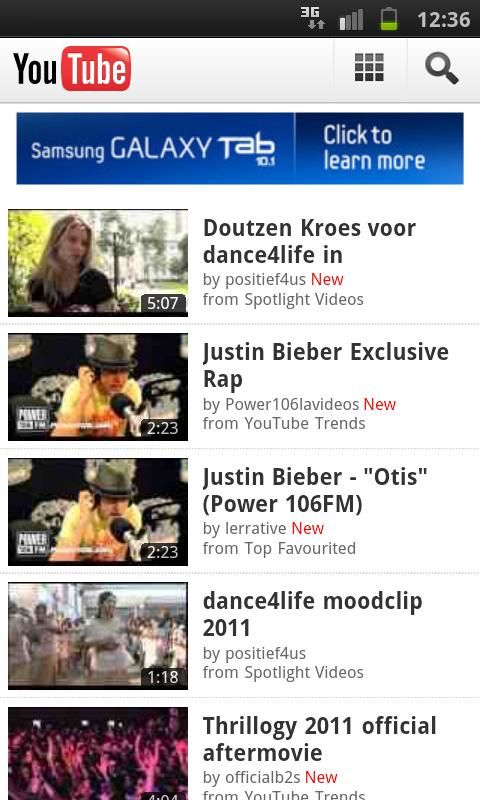 Exclusief adverteren op mobiele versie van YouTube