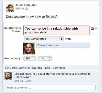 Facebook + Game of Thrones = LOL