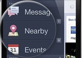 Facebook: nieuwe plaatsen ontdekken met "in de buurt / nearby"