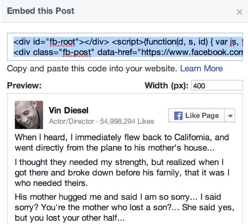 Facebook Posts embedden nu iets flexibeler