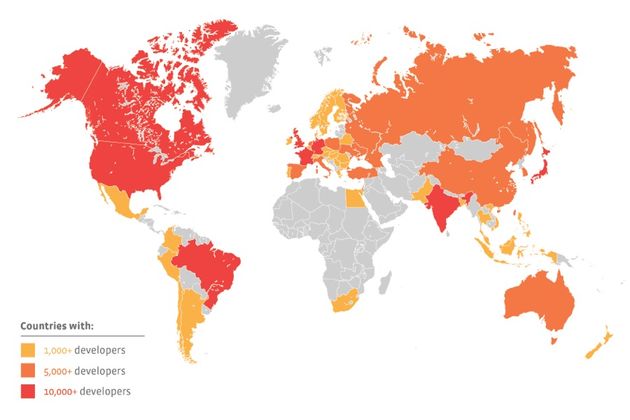 Facebook publiceert kaart met internationale developers