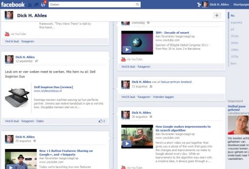 Facebook timeline 2011