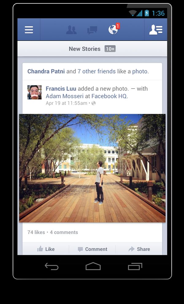 Facebook voor Android volledig vernieuwd
