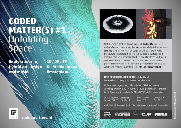 FIBER presenteert Coded Matter(s) #1; Verkenningen in hybride kunst, design en muziek