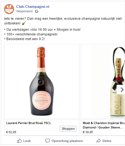Figuur 1 - Dynamische advertentie in carrousel vorm