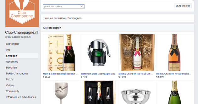 Figuur 5 - Facebook shop op je Facebook bedrijfspagina