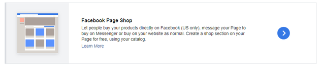 Figuur 6 - Facebook Page Shop maken