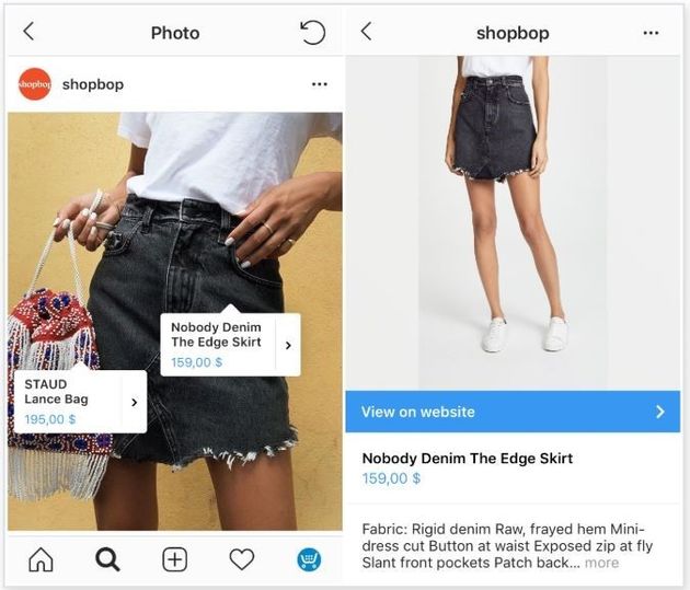 Figuur 7 - Producten taggen in Instrgam posts