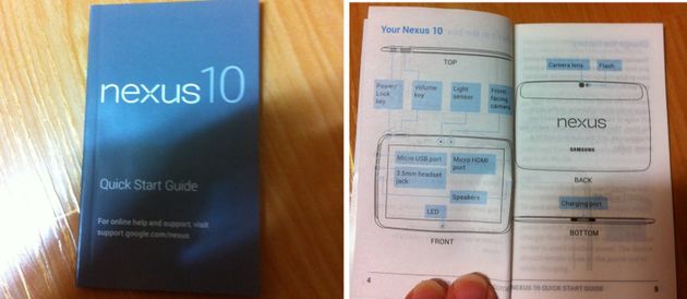 Gebruikershandleiding Nexus 10 uitgelekt