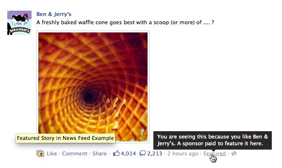 Gesponsorde verslagen Facebook nu ook in de timeline