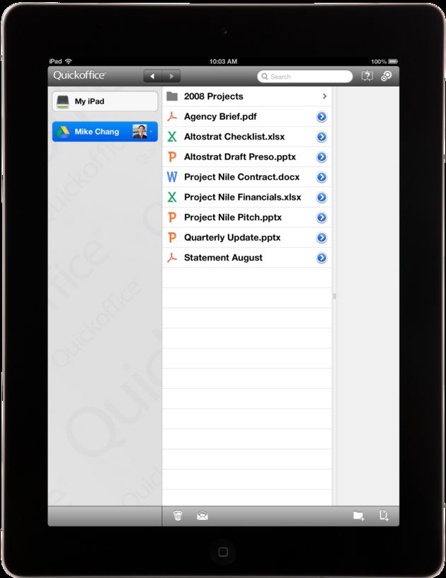 Google brengt Quickoffice iPad app uit