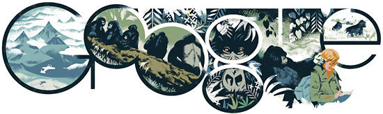 Google Doodle over Dian Fossey