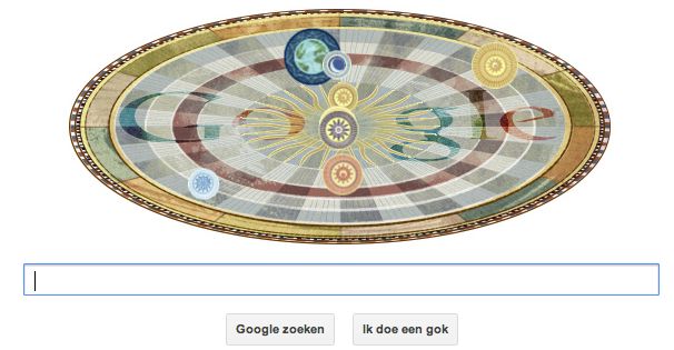 Google Doodle ter ere van Nicolaus Copernicus