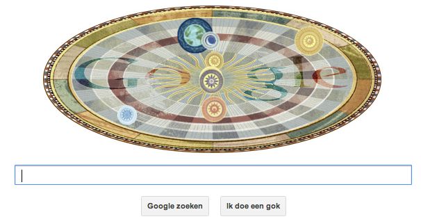 Google Doodle ter ere van Nicolaus Copernicus