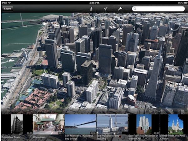 Google Earth met 3D-afbeeldingen op enkele iOS-apparaten