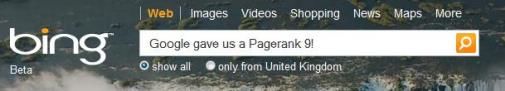 Google geeft Bing een 9...